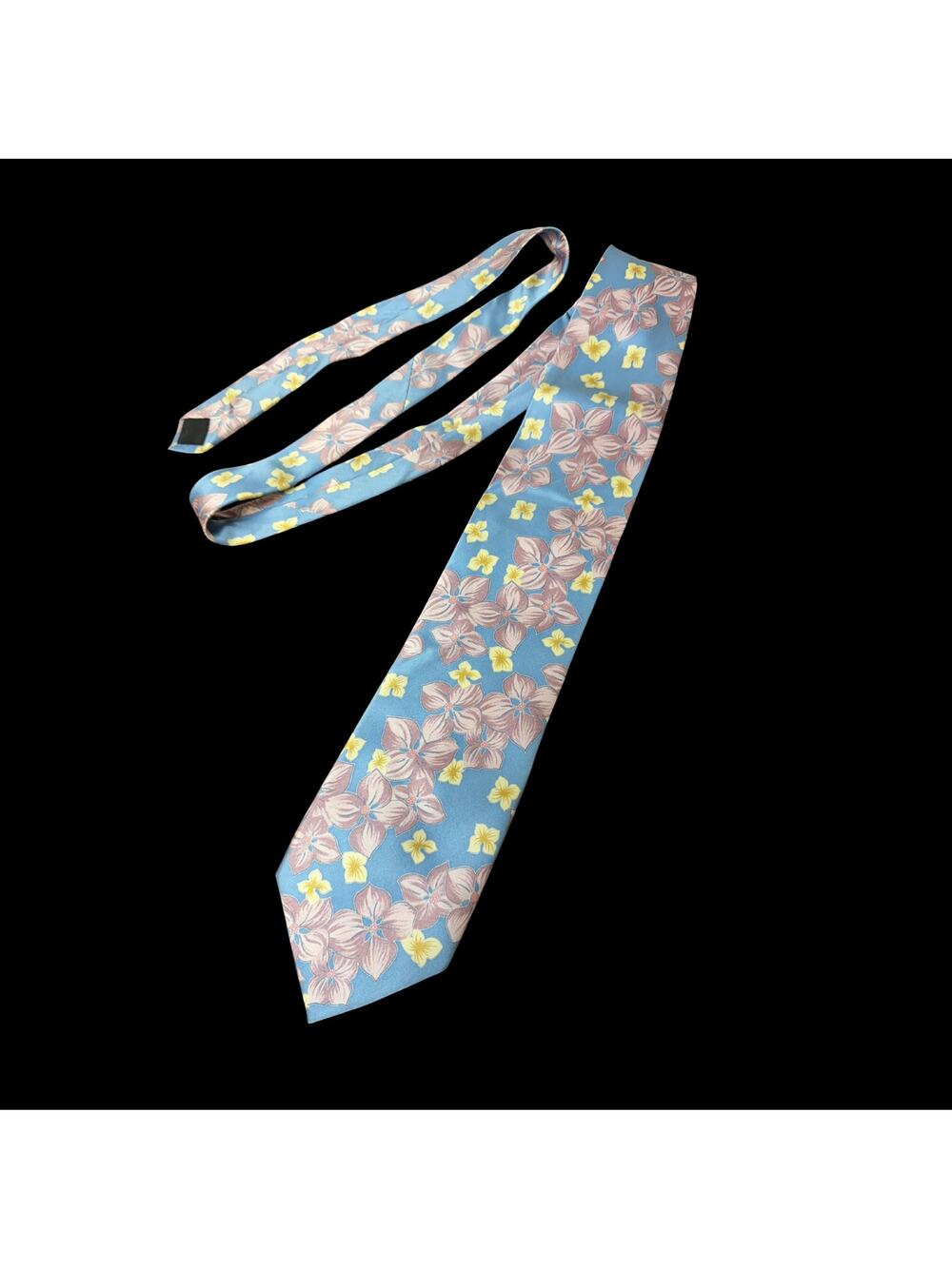 Vintage Valentino 100% Silk tie Paris Floral flower 58”